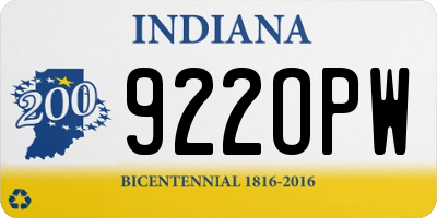 IN license plate 922OPW
