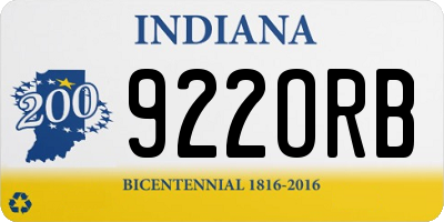 IN license plate 922ORB