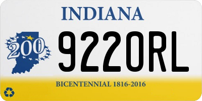 IN license plate 922ORL