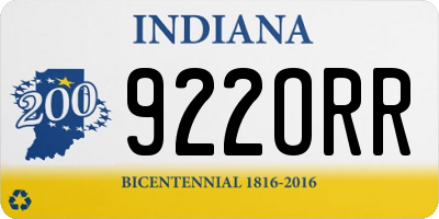 IN license plate 922ORR