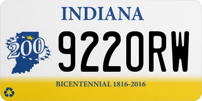 IN license plate 922ORW