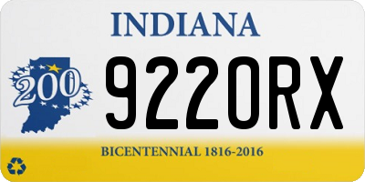 IN license plate 922ORX