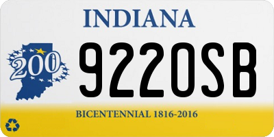 IN license plate 922OSB