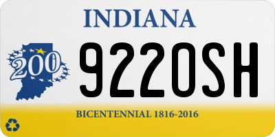 IN license plate 922OSH