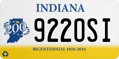 IN license plate 922OSI