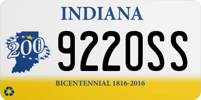 IN license plate 922OSS