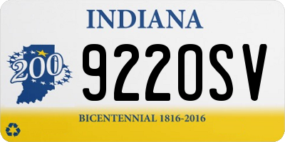 IN license plate 922OSV
