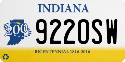 IN license plate 922OSW