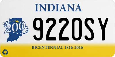 IN license plate 922OSY