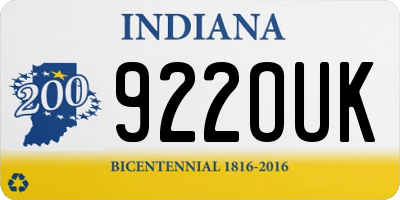 IN license plate 922OUK