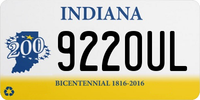 IN license plate 922OUL