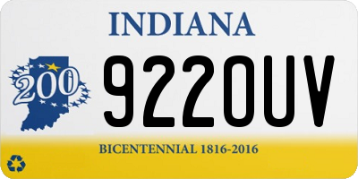 IN license plate 922OUV