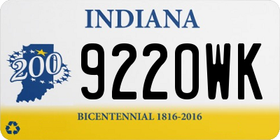 IN license plate 922OWK