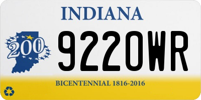 IN license plate 922OWR