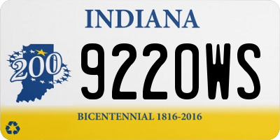 IN license plate 922OWS