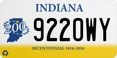 IN license plate 922OWY
