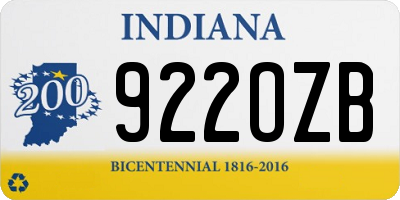 IN license plate 922OZB