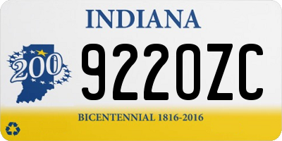 IN license plate 922OZC