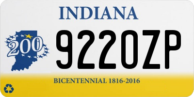 IN license plate 922OZP
