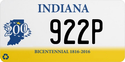 IN license plate 922P