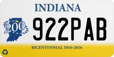 IN license plate 922PAB