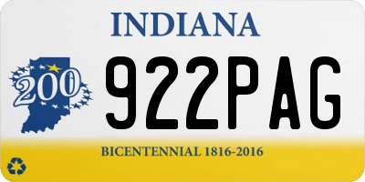 IN license plate 922PAG