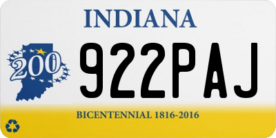 IN license plate 922PAJ