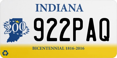 IN license plate 922PAQ