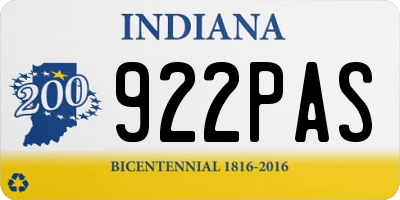 IN license plate 922PAS