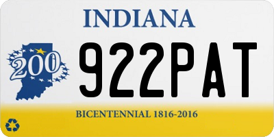 IN license plate 922PAT