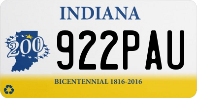 IN license plate 922PAU