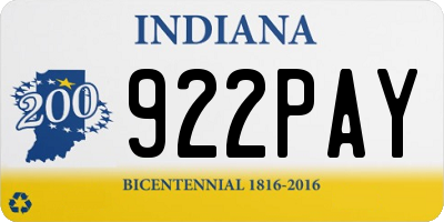 IN license plate 922PAY