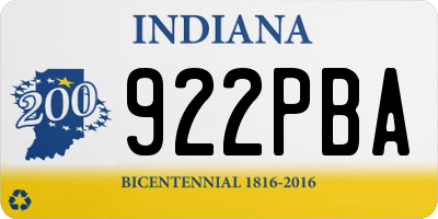 IN license plate 922PBA