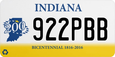 IN license plate 922PBB