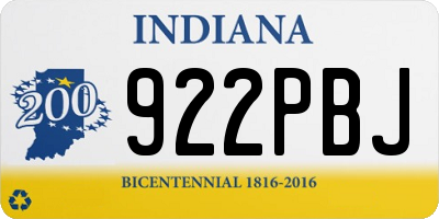 IN license plate 922PBJ