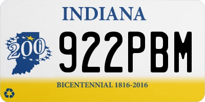 IN license plate 922PBM
