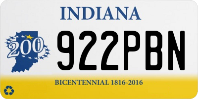 IN license plate 922PBN
