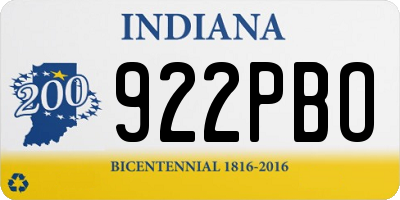 IN license plate 922PBO