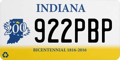 IN license plate 922PBP