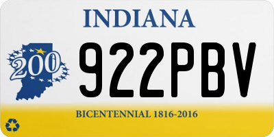 IN license plate 922PBV