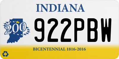 IN license plate 922PBW