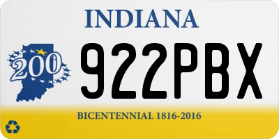IN license plate 922PBX