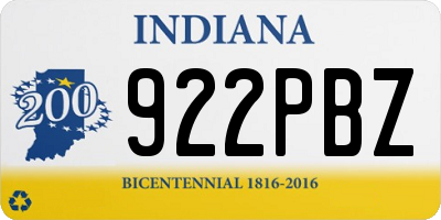 IN license plate 922PBZ