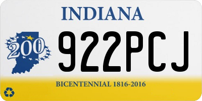 IN license plate 922PCJ
