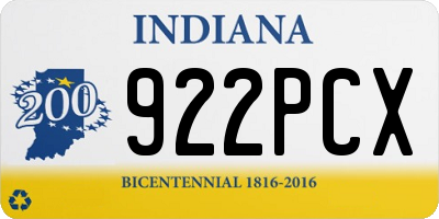 IN license plate 922PCX