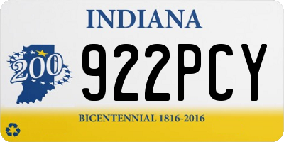 IN license plate 922PCY