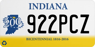 IN license plate 922PCZ