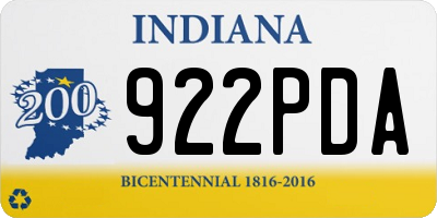 IN license plate 922PDA