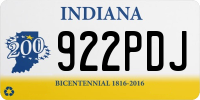 IN license plate 922PDJ