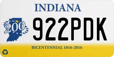 IN license plate 922PDK
